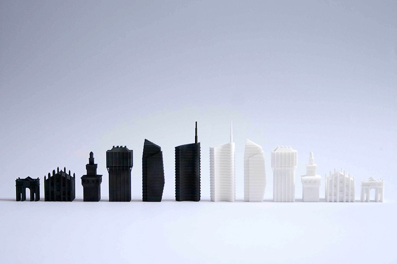 david chiesa references milanese skyline to create 3D-printed chess set