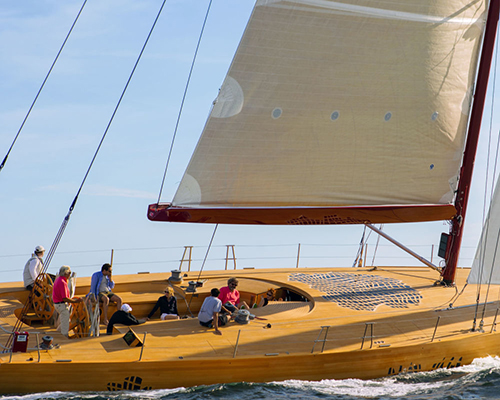 frank gehry designs his first wood-clad sailboat with 