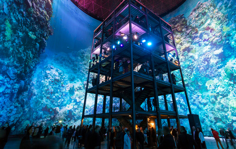 grip Pacifische eilanden Aanleg full-scale, 360° panorama of the great barrier reef surrounds visitors to the  panometer