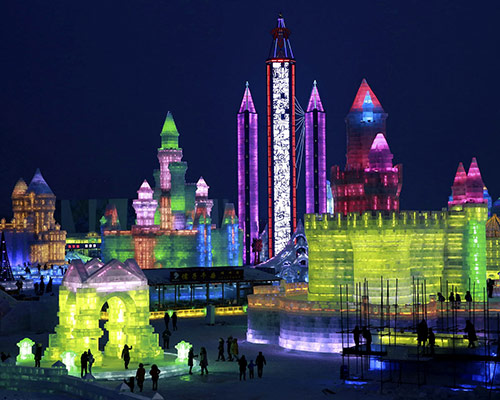 china prepares to open 2016 harbin ice festival