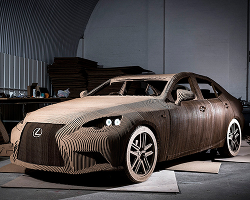 LEXUS and lasercut works craft hand-assembled drivable cardboard car