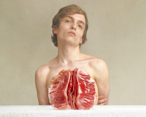 marwane pallas uses forced perspective to parallel human body parts and food