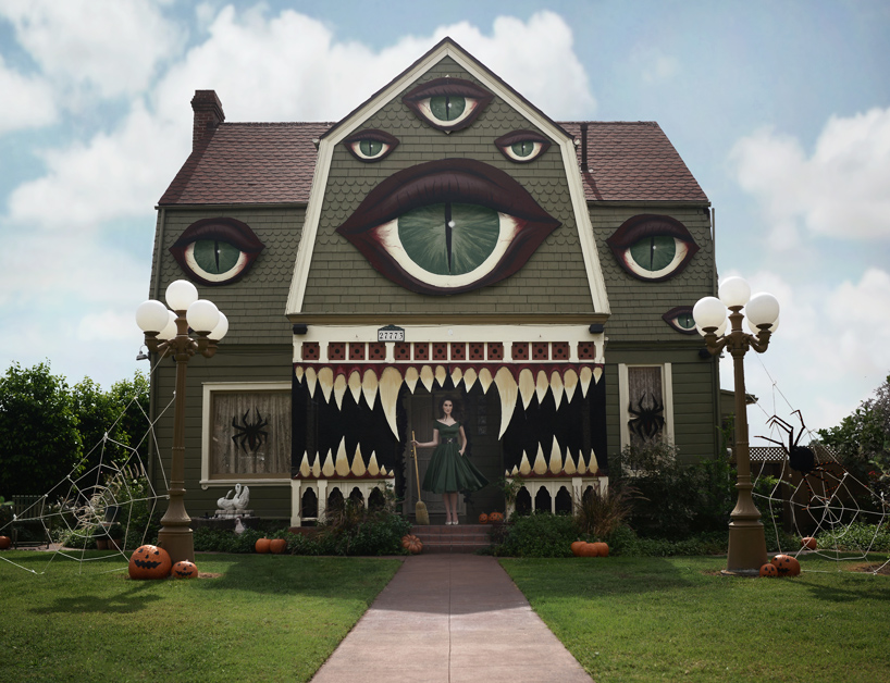 artist transforms her parents' home into a haunted monster house for halloween