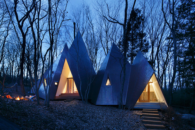 NAP architects places nasu tee-pee residence in the japanese woodland