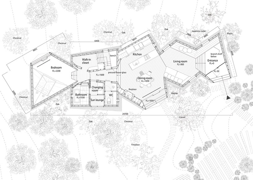 NAP architects places nasu tee-pee residence in the japanese woodland