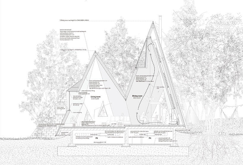 NAP architects places nasu tee-pee residence in the japanese woodland