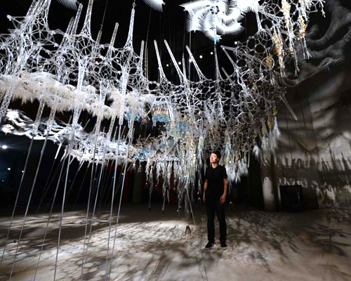 philip beesley & co.'s interactive canopy installation in shanghai whispers choruses