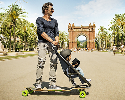 quinny longboardstroller is a fresh approach to urban family mobility
