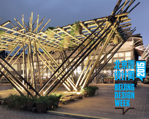 penda develops 'rising canes' pavilion made entirely out of bamboo and ropes