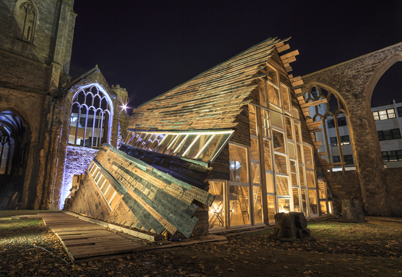 theaster gates embeds performance space within bombed church ruins in bristol