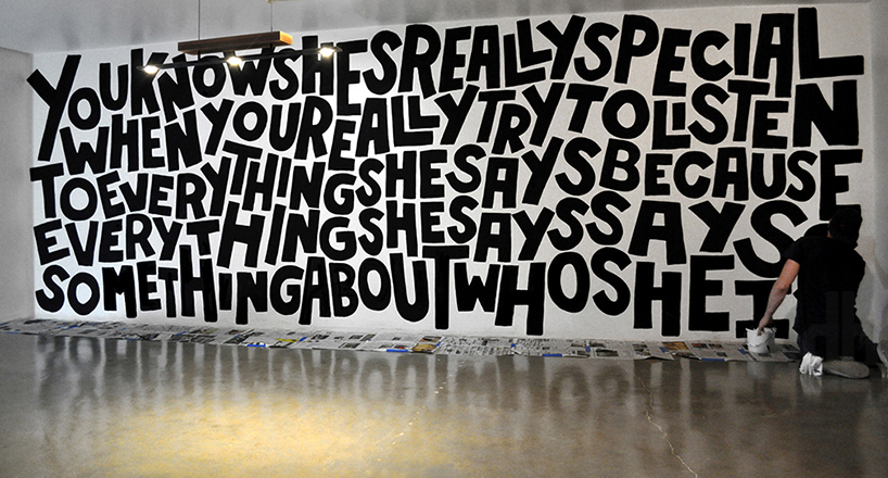 timothy goodman designs text-based mural for curatorLA in beverly hills