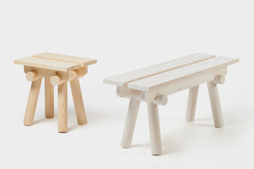 tomas kral references japanese architecture in furniture collection for křehký