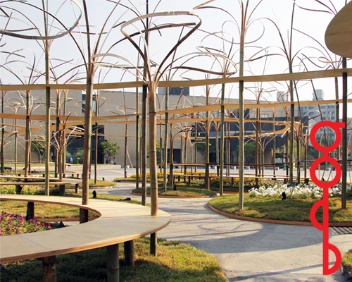 toyo ito erects rinbu, a bamboo installation at gwangju design biennale