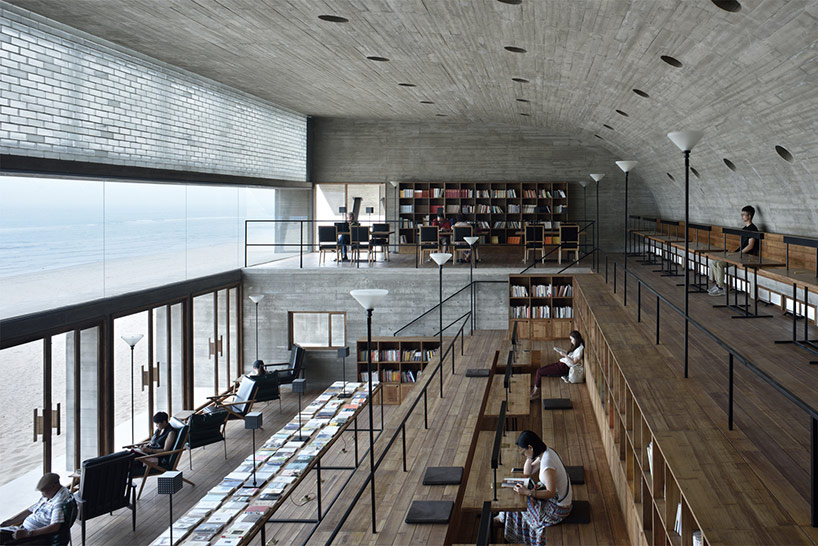 vector architects casts seashore library at water's edge, china