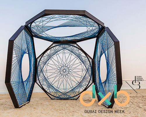 aljoud lootah weaves sculptural seaside installation using emirati fishing techniques
