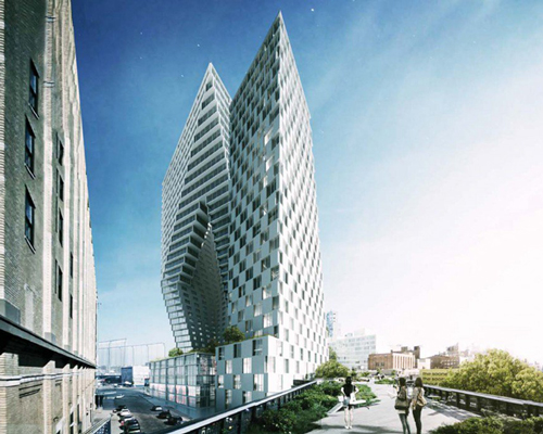 BIG reveals sliced towers proposal situated by new york's high line