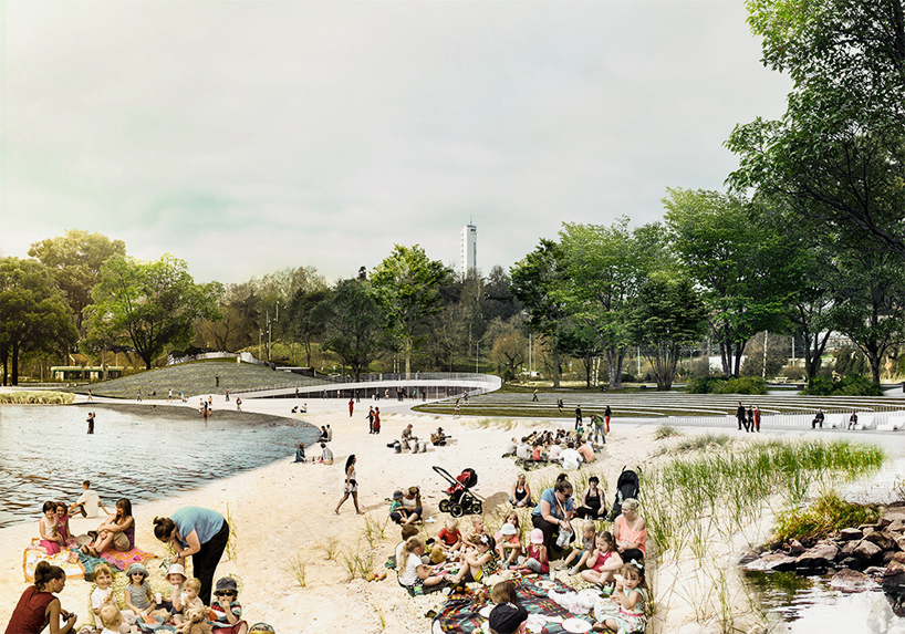 COBE lunden architecture N2 toolonlahti bay helsinki public park designboom