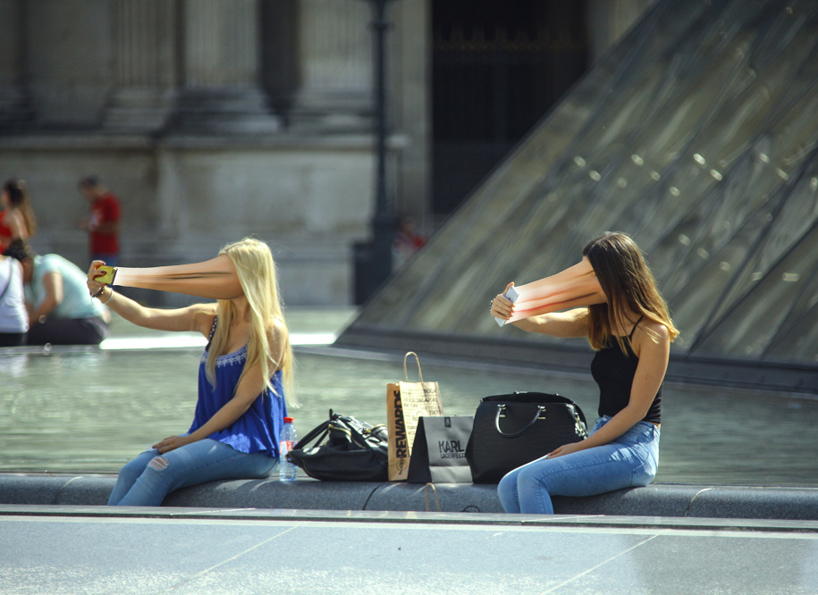 SUR-FAKE series shows faces sucked by smartphones and screens