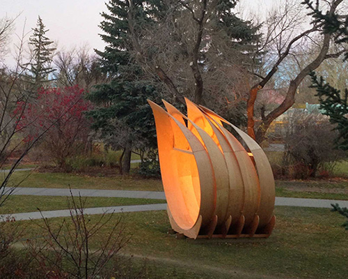 uni. of calgary team designs, builds, & installs experimental pavilion