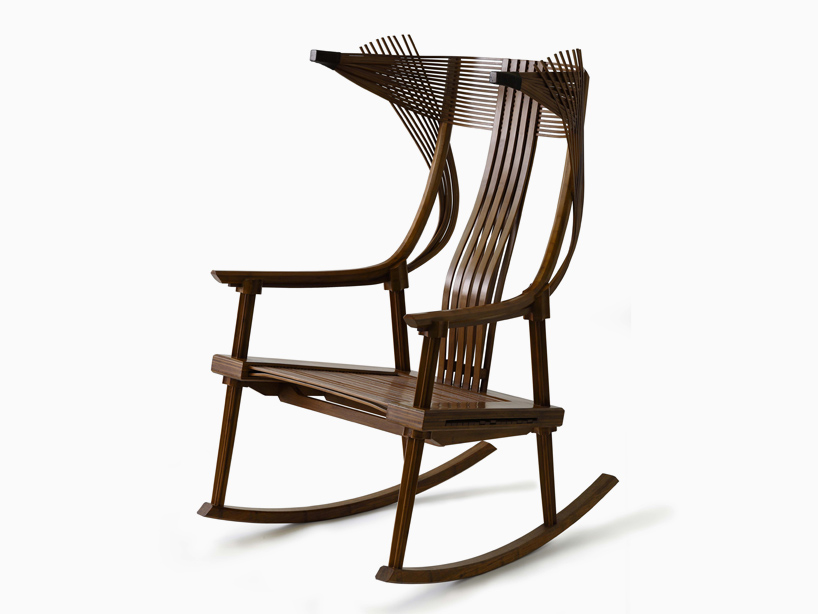 jeff dayu shi forms complex curvatures for bamboo chair you xian