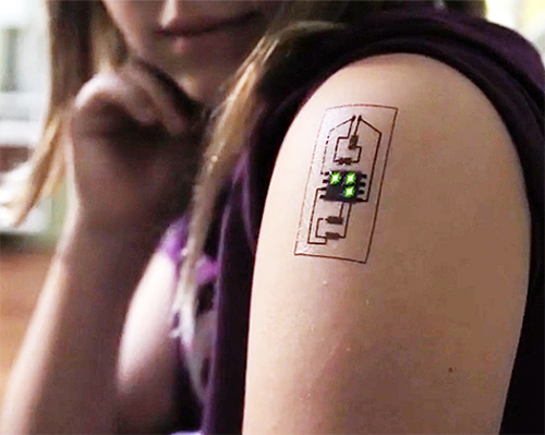 chaotic moon's tattoo circuits integrate unnoticeable wearable technology into daily life