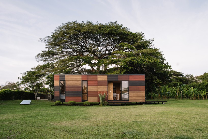 colectivo creativo clads VIMOB modular home in textural earthy hues