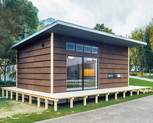 jasper morrison's muji hut in tokyo features a cork façade