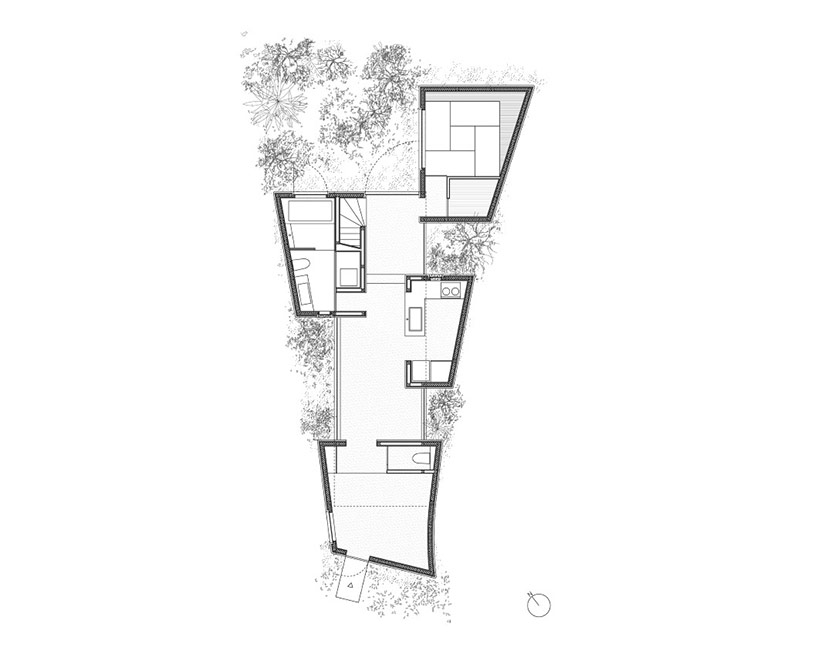 dgt creates house in oiso with timber volume on earthen foundation