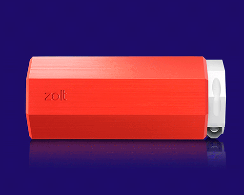 fuseproject + avogy's compact zolt charger handles three devices simultaneously