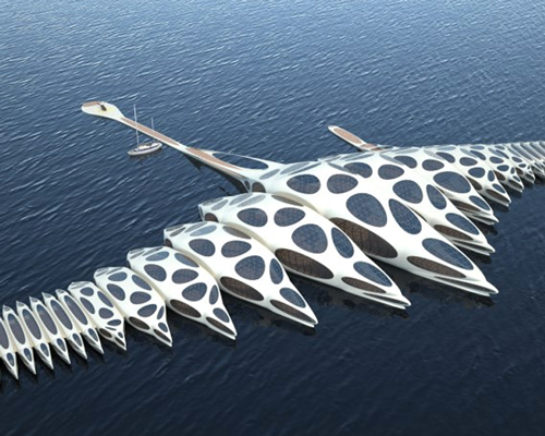 gianluca santosuosso's floating MORPhotel concept drifts with the ocean currents