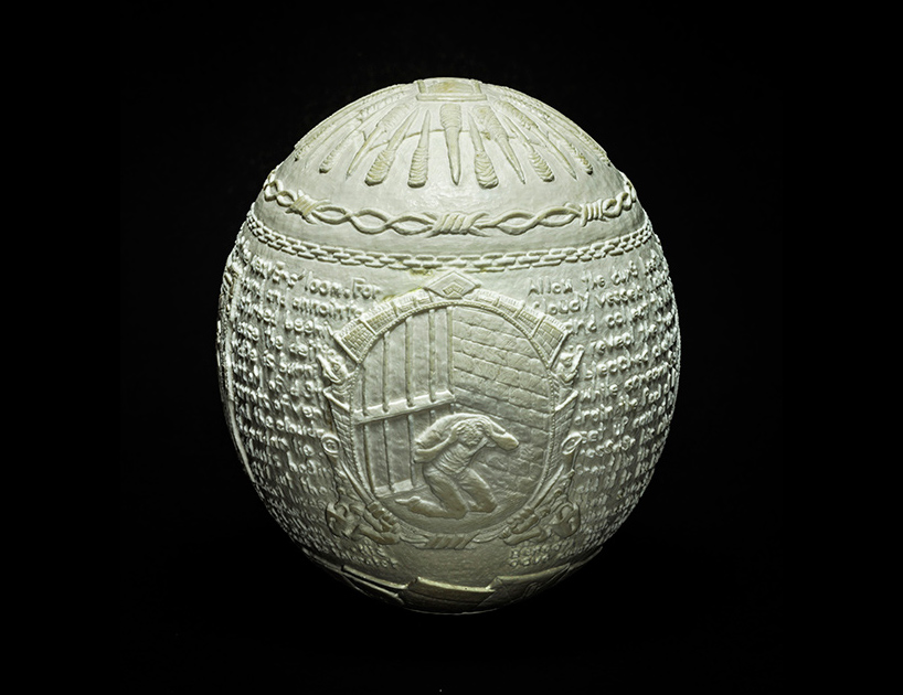 Carved Ostrich Eggs