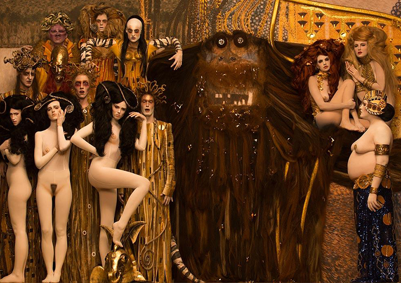 inge prader brings gustav klimt paintings to life using models and props