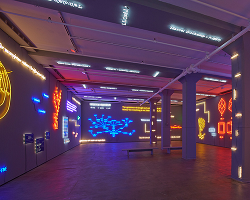 joseph kosuth installs an illuminated ontology of neon in new york