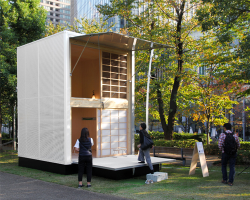 konstantin grcic rethinks aluminium truck container construction for his compact muji hut in tokyo