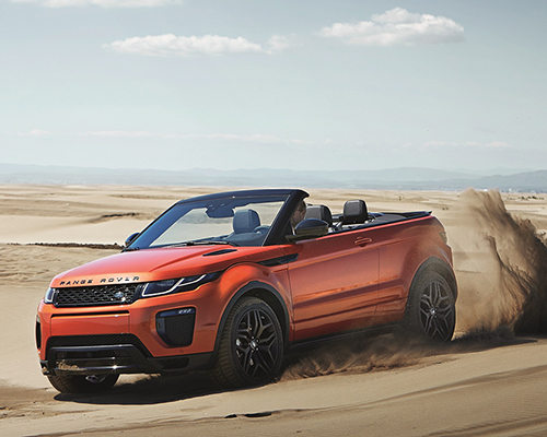 land rover officially reveals roofless all-terrain evoque SUV