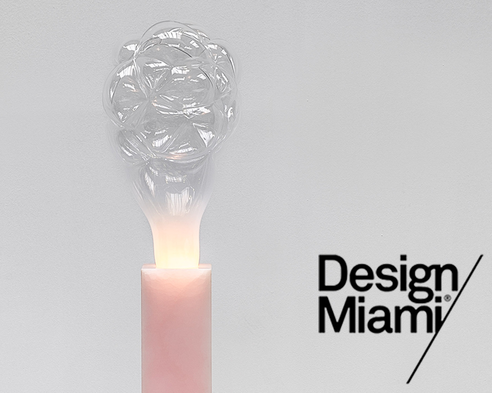 mathieu lehanneur forms pink onyx + blown glass S.M.O.K.E lamp for design miami/