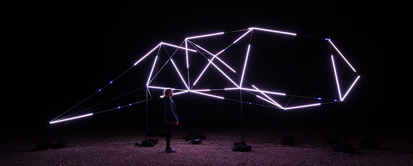 nocte's ascent interactive installation blurs and highlights its mountain surroundings