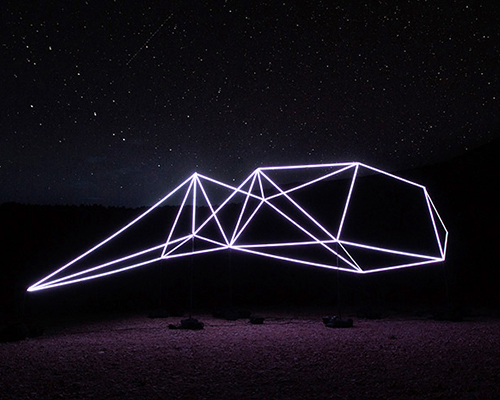 nocte's ascent interactive installation blurs and highlights its mountain surroundings