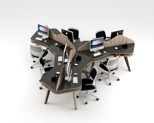 NOS designs tessella desk + LVLV bookshelf to fit every need