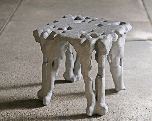 NOWlab unveils aluminum stool formed from a 3D printed algorithmic mold