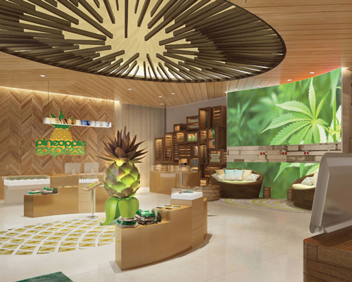 design concept revealed for new chain of cannabis retail stores