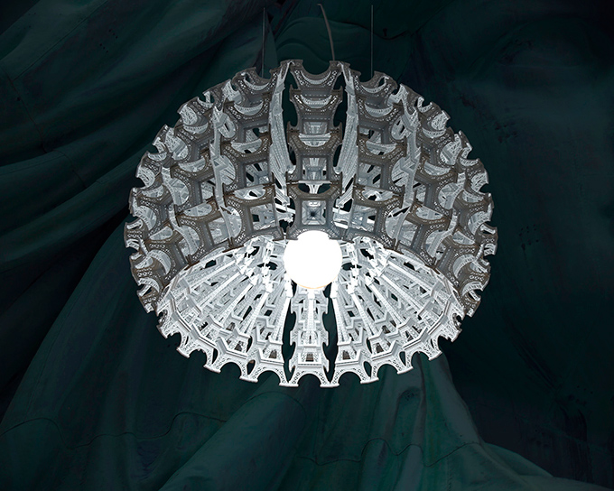 colosseum pendant lamp pays tribute to the eiffel tower