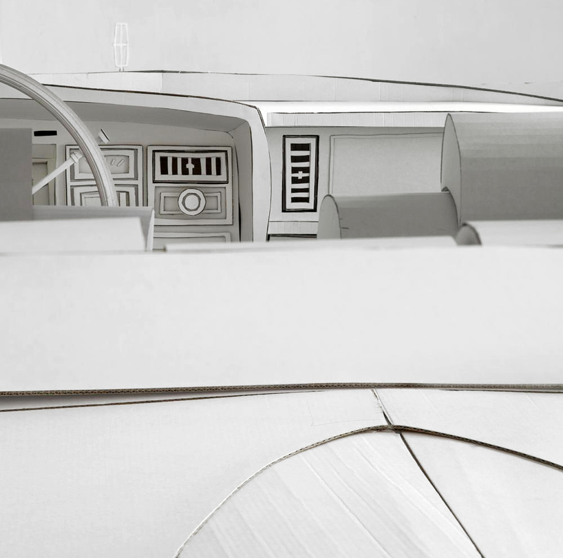 shannon-goff-lincoln-continental-cardboard-miles-to-empty-susanne-hilberry-gallery-designboom-06