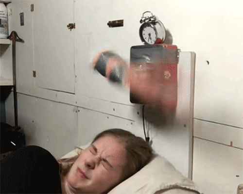 inventor simone giertz constructs alarm clock with slapping rubber arm