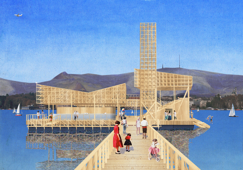 students at ETH zurich design floating wooden pavilion for manifesta 11
