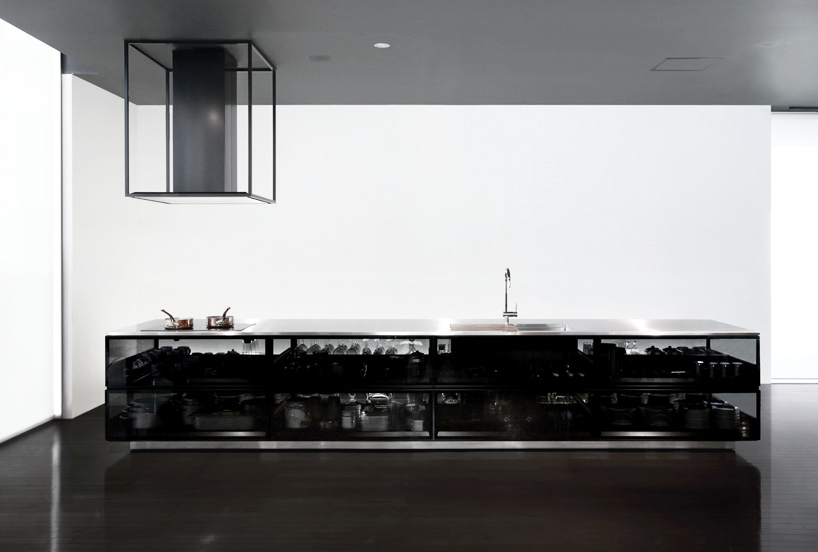 tokujin yoshioka finesses transparent cookspace for toyo kitchen style