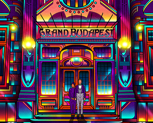 neon film posters present cult classics from the protagonists' perspective