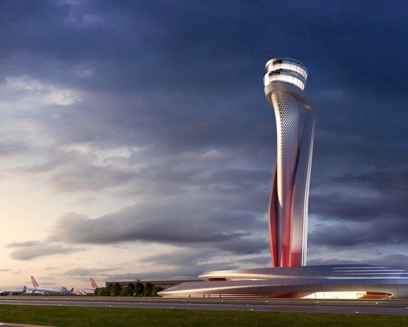 AECOM + pininfarina to complete air traffic control tower at istanbul new airport