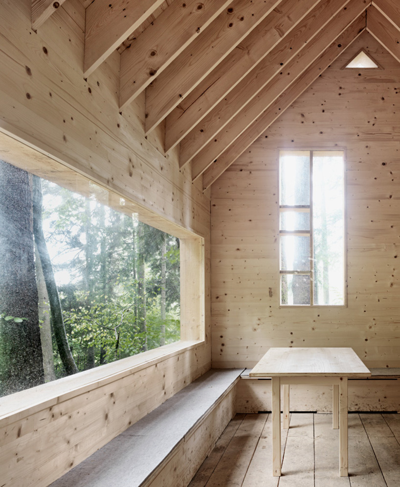bernd riegger architektur forest refuge wolfurt austria designboom