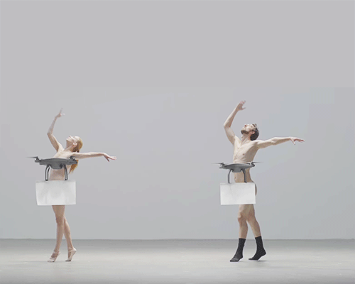 nude dancers are censored by carefully programed drones in japanese ad campaign